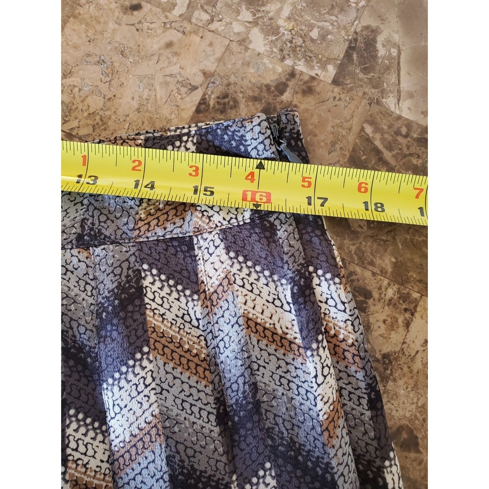 Talbots Skirt Sz 10 Midi Pleats Gray Brown Beige Side Zip Academia Office Work - Picture 4 of 9